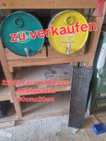 2x 60lt Fässer mit Auffangwanne 90x20cm