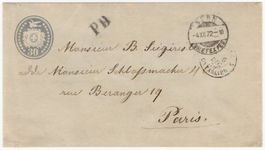 seltener 30 Rp. Tüblibrief von BERN nach PARIS