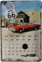Rt 66 Diner Kalender, Blechschild 20x30