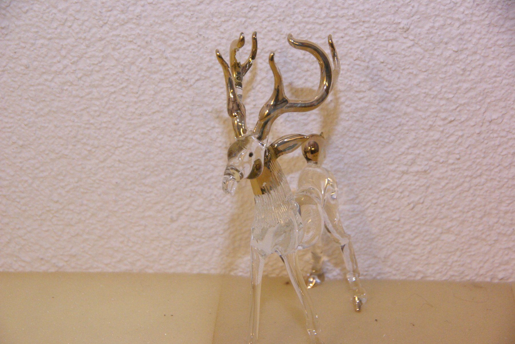 Figuren: Glas Hirsch mit Gold Geweih, Höhe: 16cm – Gebraucht aus Herisau von Cevianer1844 3