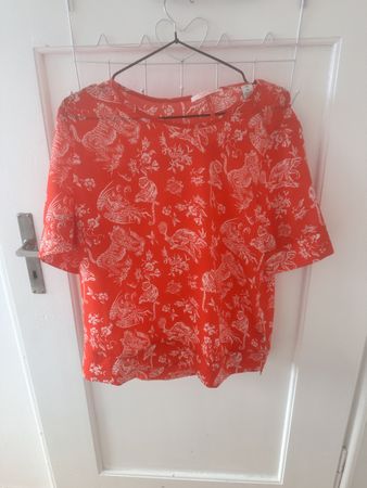 Scotch & Soda Bluse rot-weiss Gr. M Sommerliche Tiermotive, 