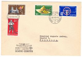 Lettre de Genève BPA A697 pour Fribourg le 26.VI.55