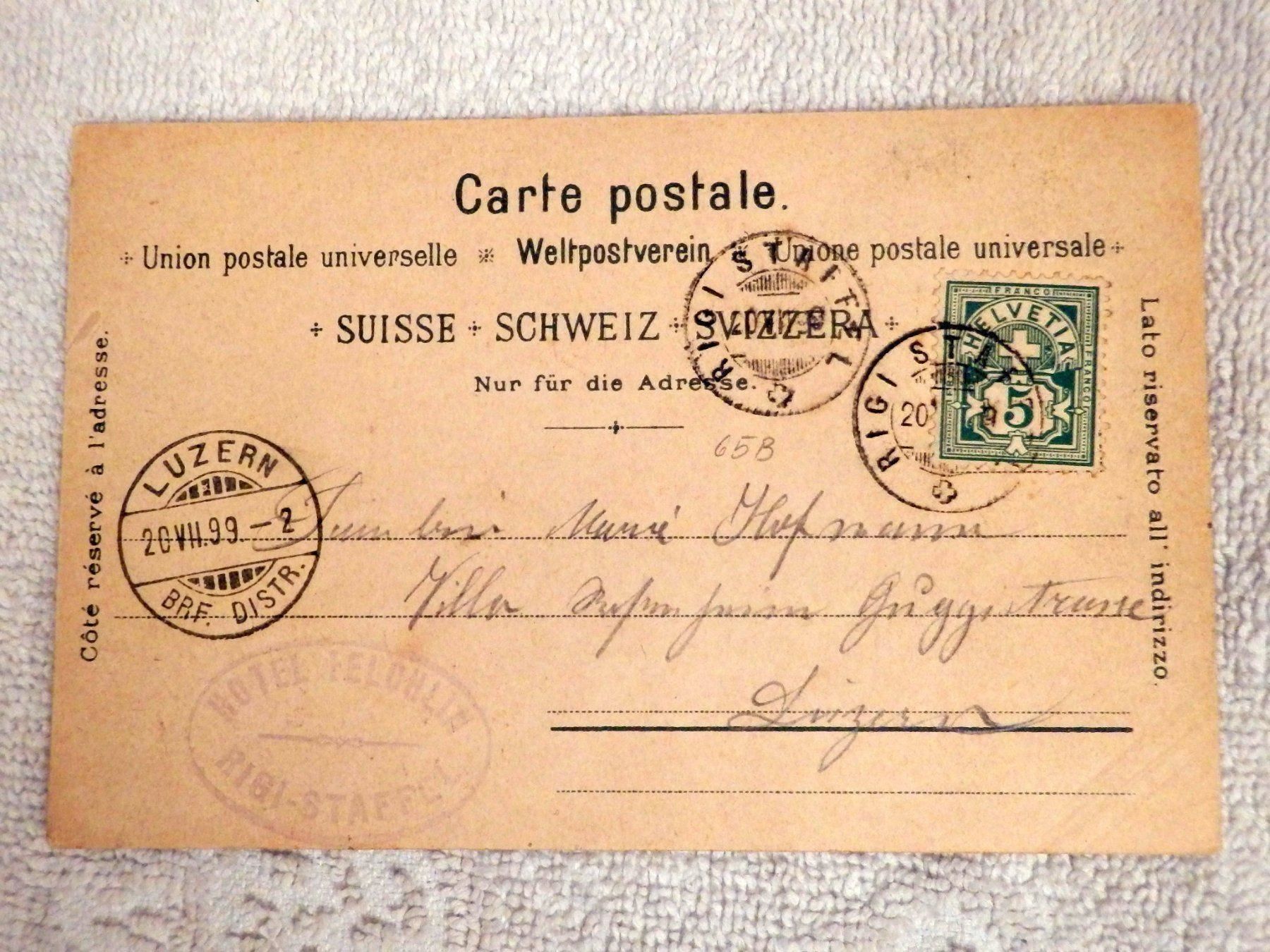 Ansichtskarten: Fotolitho, Gruss vom Rigi, Passepartout – Gebraucht aus Ueberstorf von dinbau 1