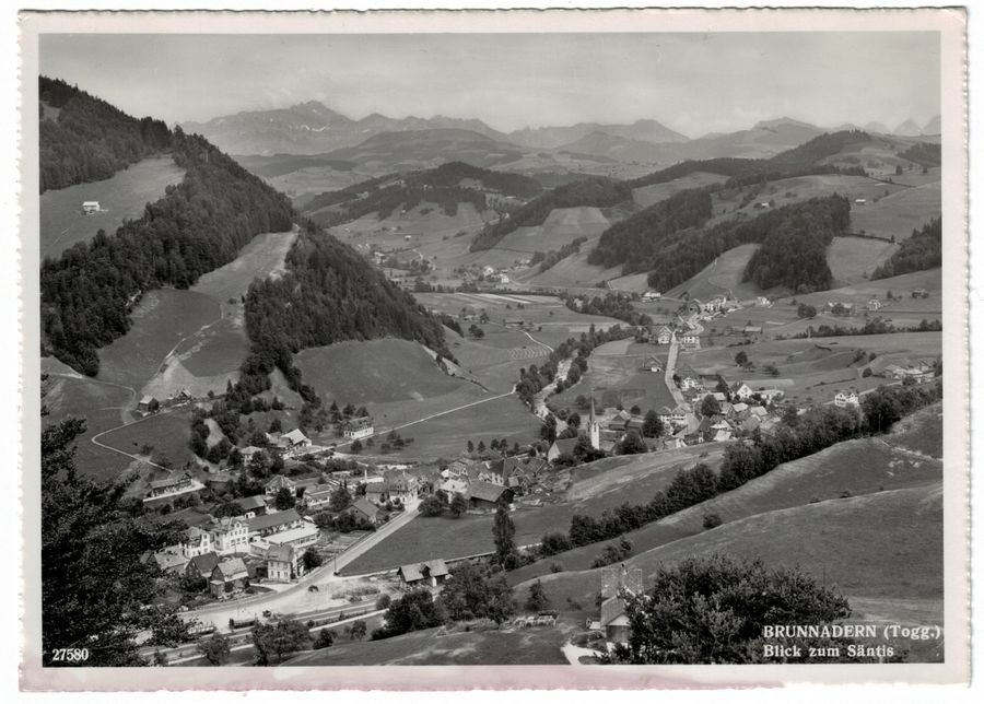 Ansichtskarten: Brunnadern um 1945-50 – Gebraucht aus Frauenfeld von POML