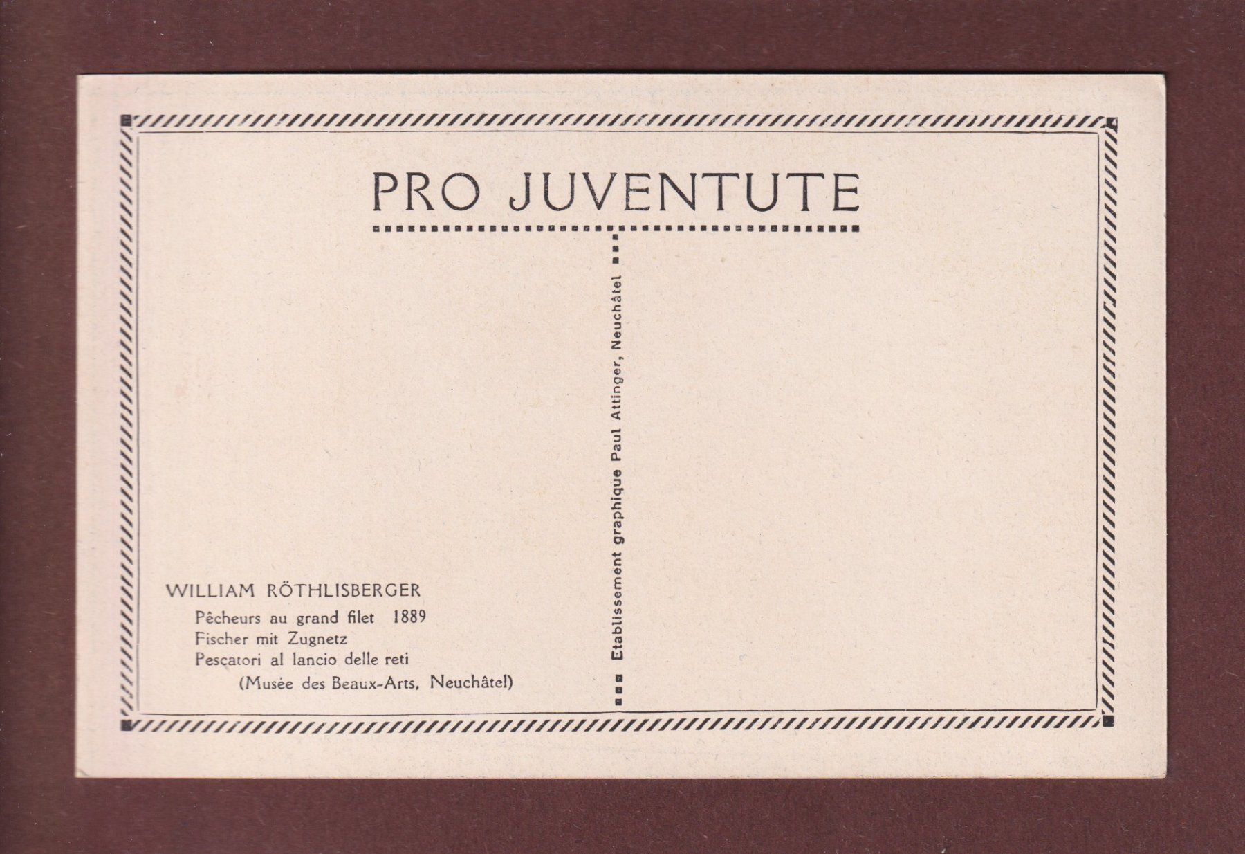 Cartoline postali: PRO JUVENTUTE - Pêcheurs – Usato da Pully venduto da nicecards 1