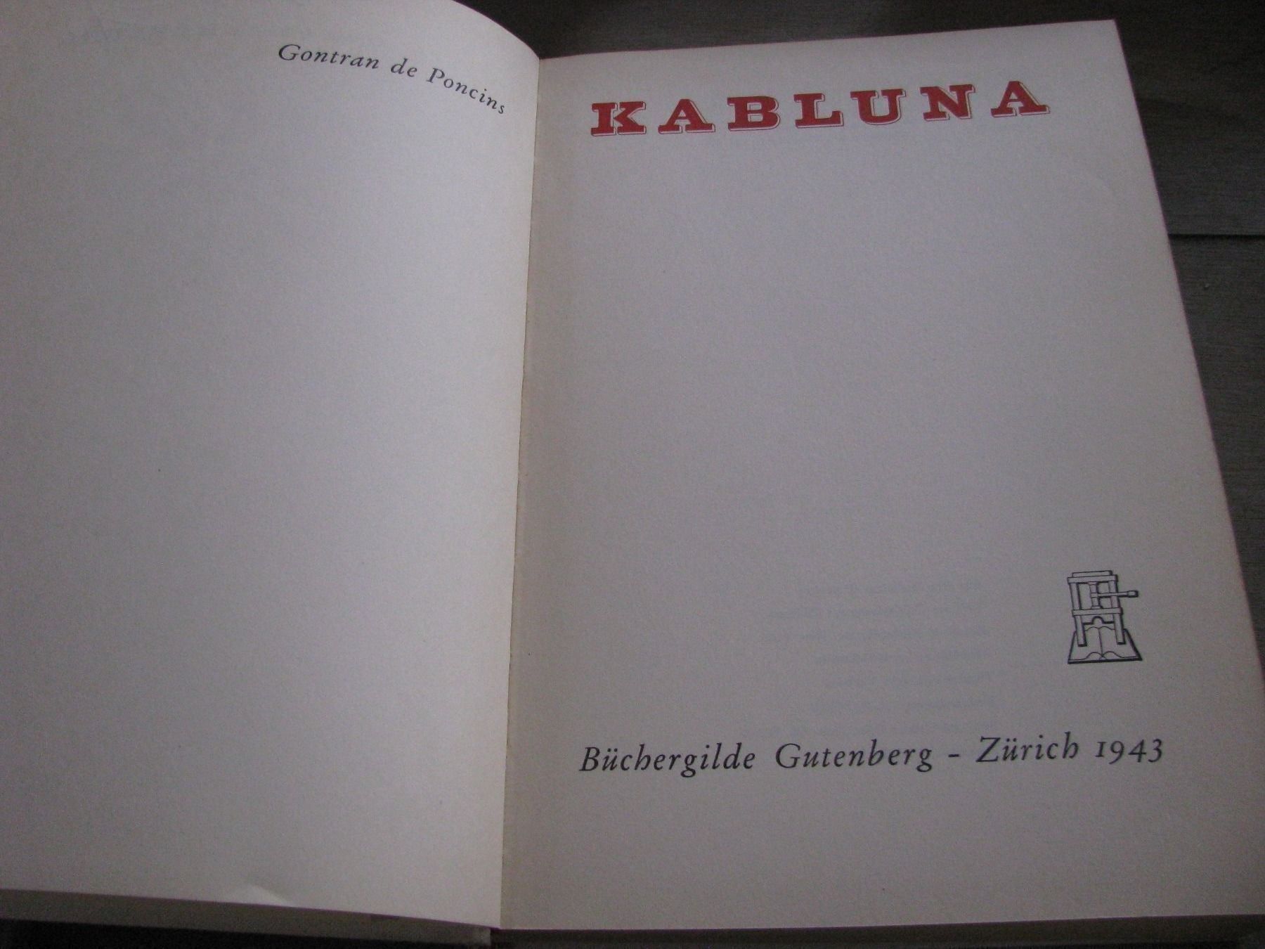 Bücher: Kabluna G.de Poncins 1943 – Gebraucht aus Zweisimmen von Domii 3