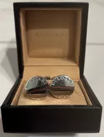 Gemelli Bvlgari rotondi in argento con scatola originale