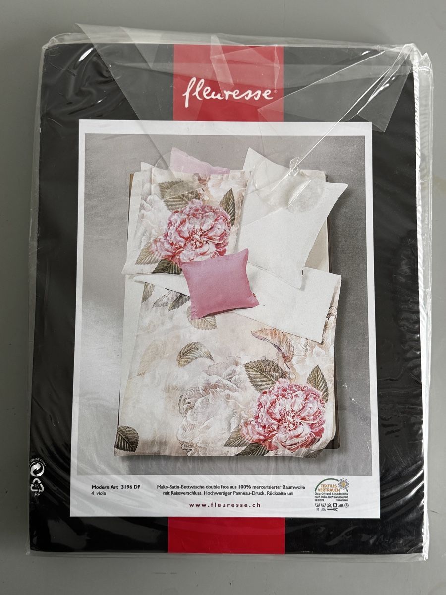 Biancheria da letto: Fleuresse Modern Mako-Satin Bettwäsche-Set – Nuovo e nell'imballaggio originale da Basel venduto da GTB.Fa 1