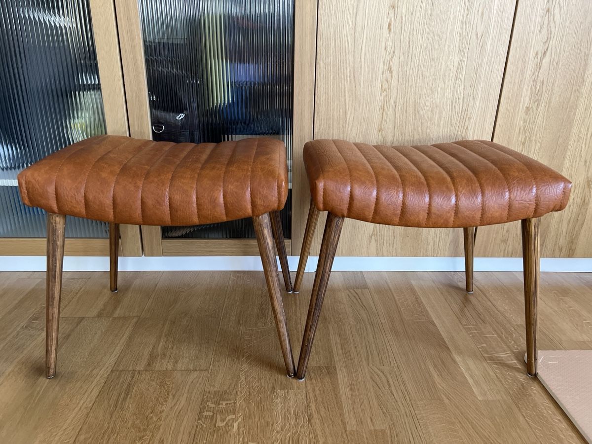 Sgabelli: 2 Hocker im Retro Design, Echtleder – Nuovo (secondo la descrizione) da Basel venduto da kiko9 1