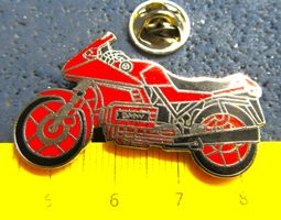 BMW K100RS ROT MOTORRAD PIN ENAMEL SILBRIG