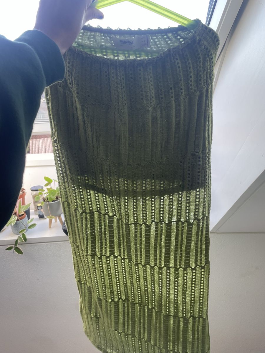 Pull&Bear Gonne: Jupe longue Pull&Bear maille verte - S  – Usato da Troinex venduto da Irisglo 4