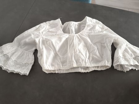 Dirndl Oberteil Top mit Trompetenärmel, Gr. 38