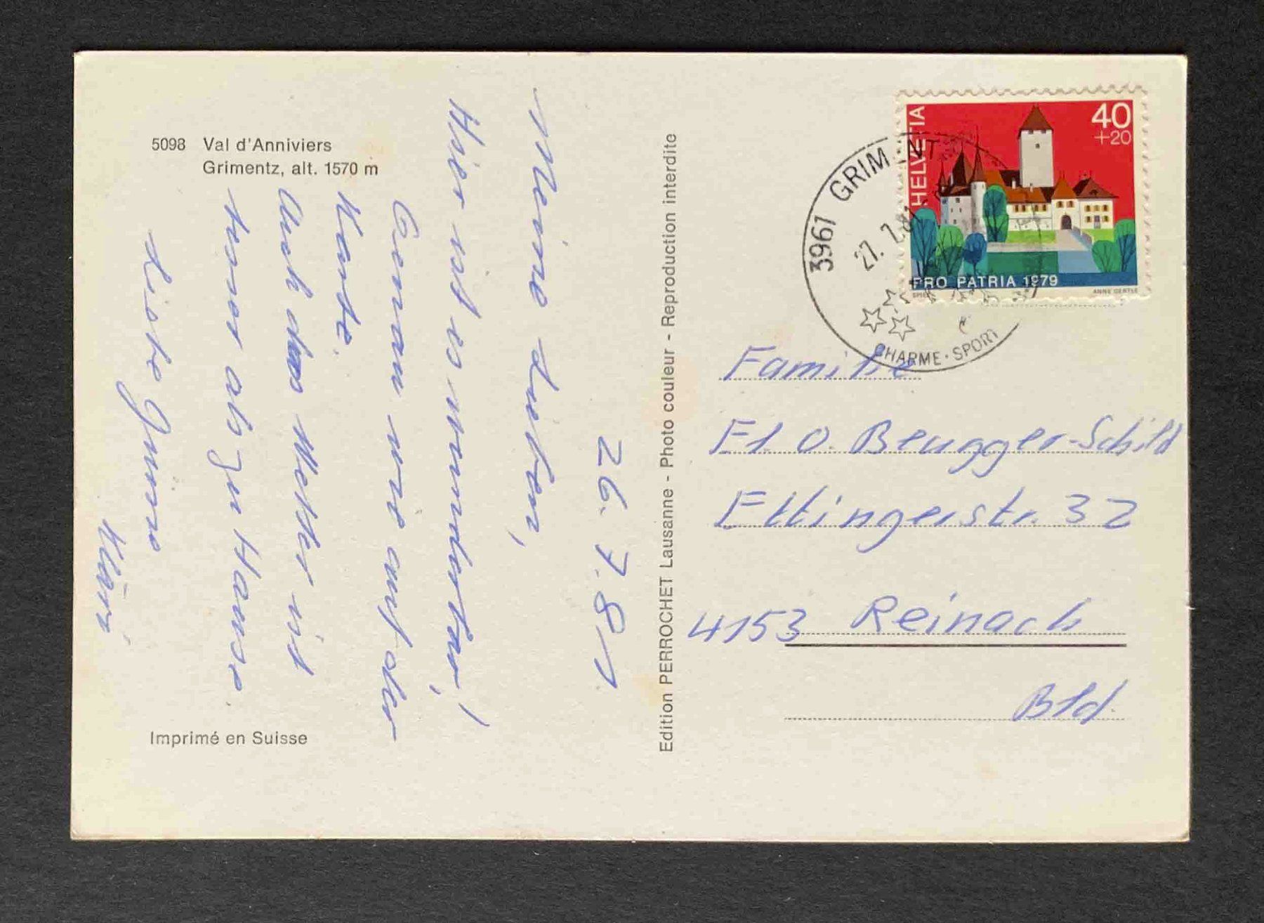 Cartoline postali: AK Val d Anniviers Grimentz – Usato da Goldau venduto da artelier1 1