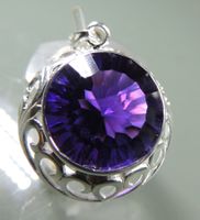 Konkav geschliffener Amethyst Anhänger Silber 925