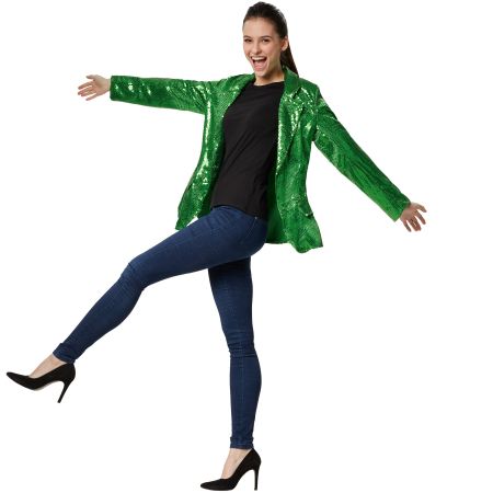 Pailletten-Jackett Damen grün XXL