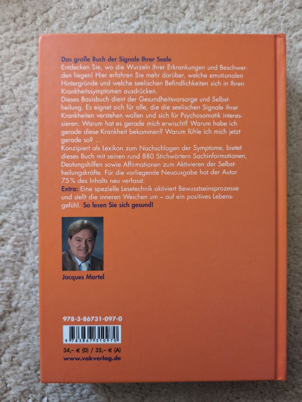 Libri: Buch Mein Körper Barometer der Seele Jacques Martel  – Nuovo (secondo la descrizione) da Sachseln venduto da sunday_rose91 1