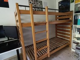 Stockbett/Kajütenbett Buche 90x190cm (auch als Einzelbetten)
