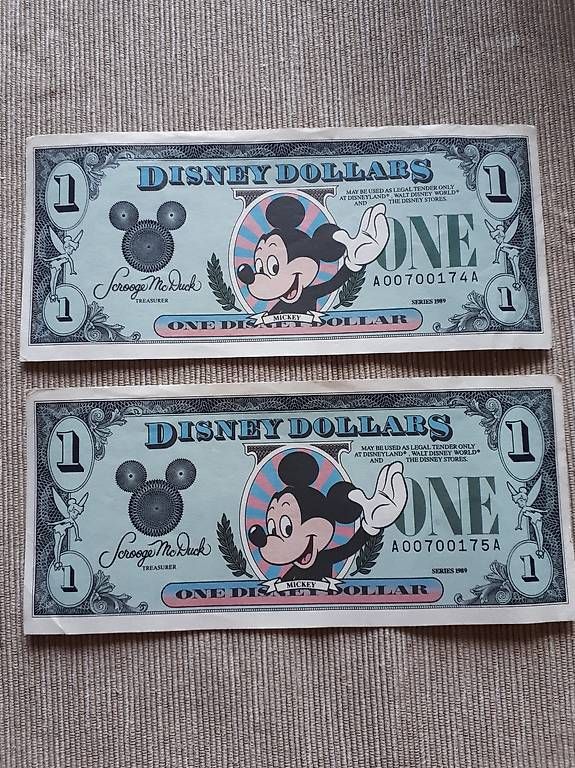 Banknoten: Original US-Disneydollars 1989 – Gebraucht aus Unterkulm von Timmi19