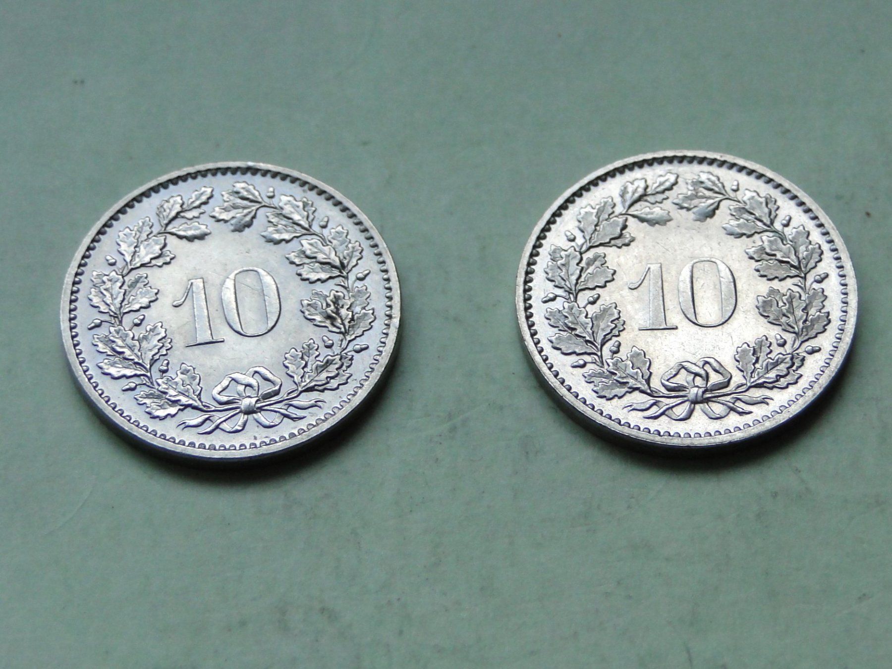 Tutti le monete: 2x 10 Rappen 1973 + 1974 wunderschön – Usato da Killwangen venduto da cyrano56 3