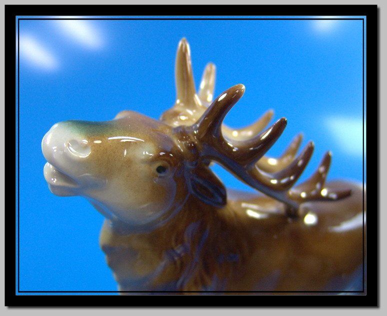 Statuette: grosser röhrender Hirsch Gräfenthal GDR Germany – Difettoso da Langenthal venduto da hamster-raeumung 6