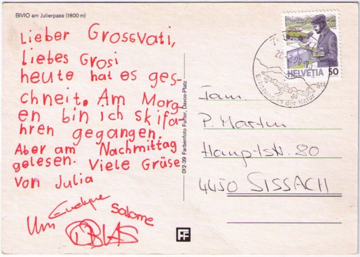 Ansichtskarten: Bivio – Gebraucht aus Binningen von Mountainrider 1