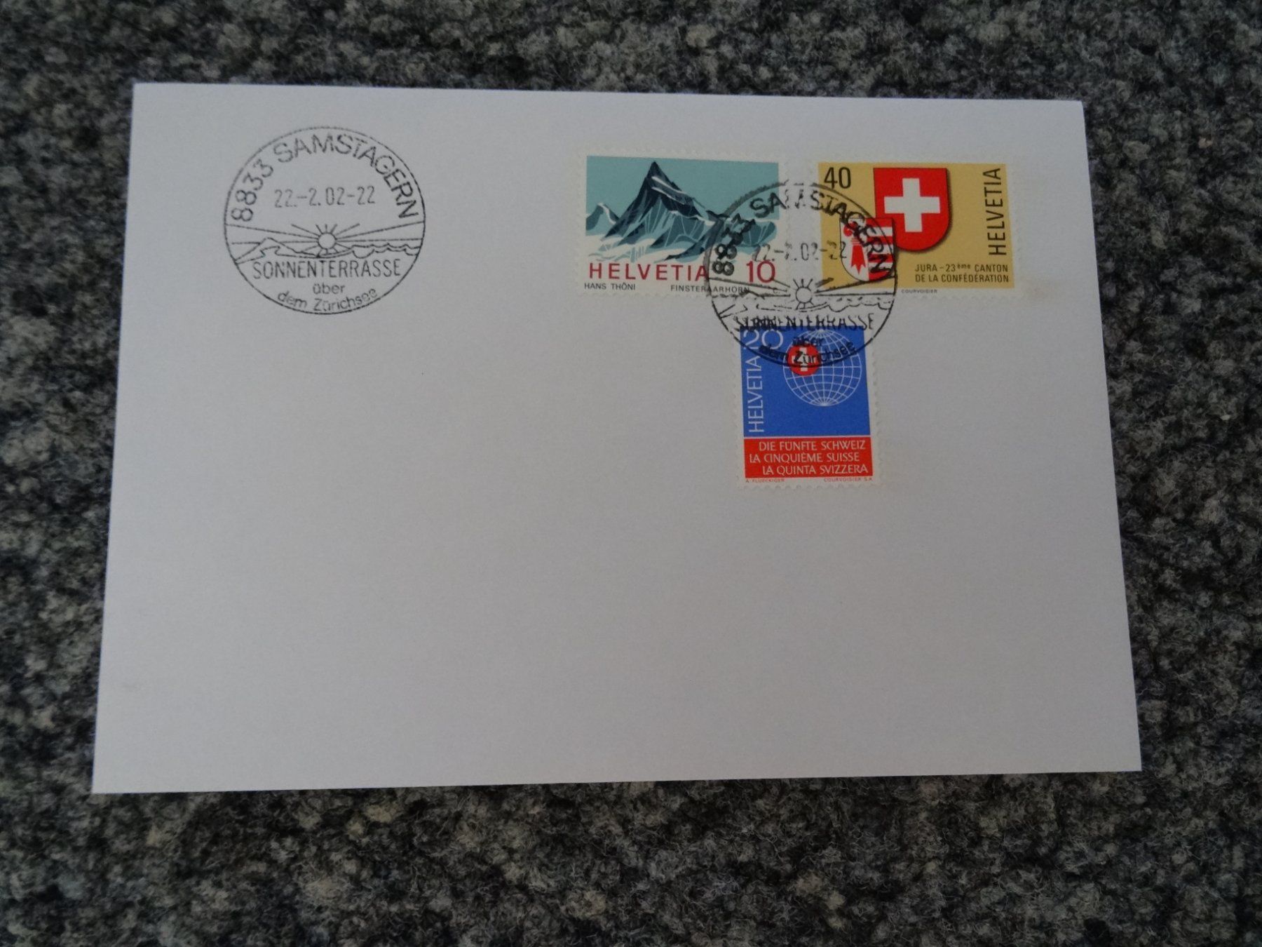 Tutti i francobolli: Schnapszahl Brief 22.2.02 Samstagern – Usato da Lupfig venduto da Hubi64