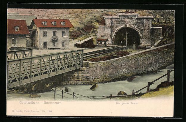 Cartoline postali: Goeschenen, der grosse Tunnel der Gottha – Usato da Berlin venduto da bartko-reher