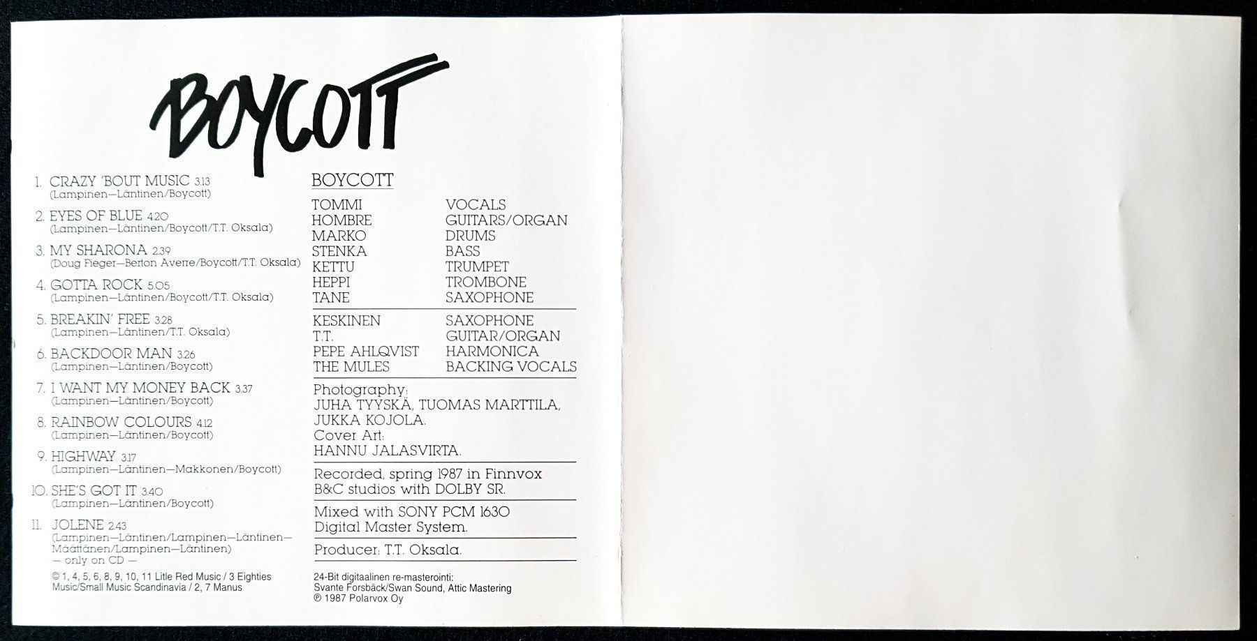 CD: Boycott - Boycott - CD - 1987 / 2004 - Finland Press – Usato da Uster venduto da Zardodel 4