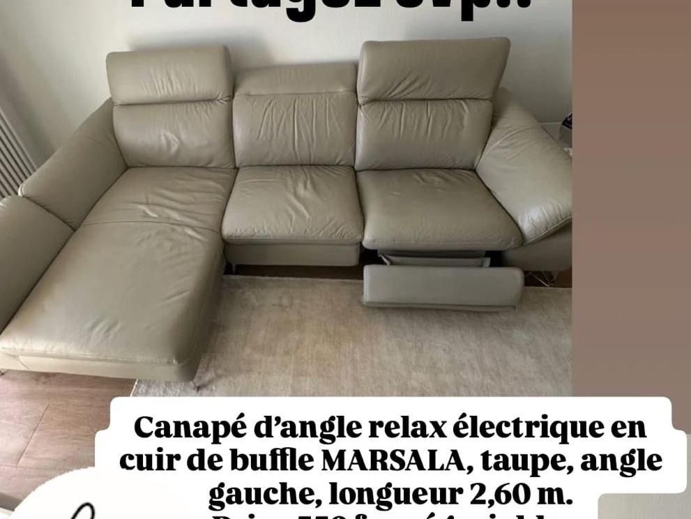 Divani: Canapé angle en cuir – Usato da La Chaux-de-Fonds venduto da sof_fr6j