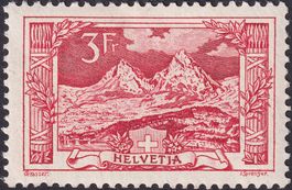 1918, Nr.142, 3Fr (MYTHEN) ** postfrisch, Kat: 450.-+