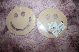 Holz Smileys zum Basteln & Dekorieren, Neu & Original! Emoji