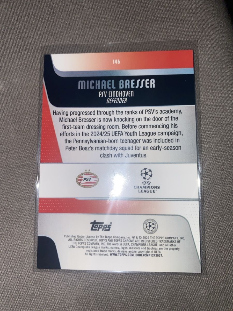 Topps Carte collezionabili: Topps Chrome UCC 2026 Michael Bresser RC /299 PSV – Usato da Dornach venduto da kil_rc55 1