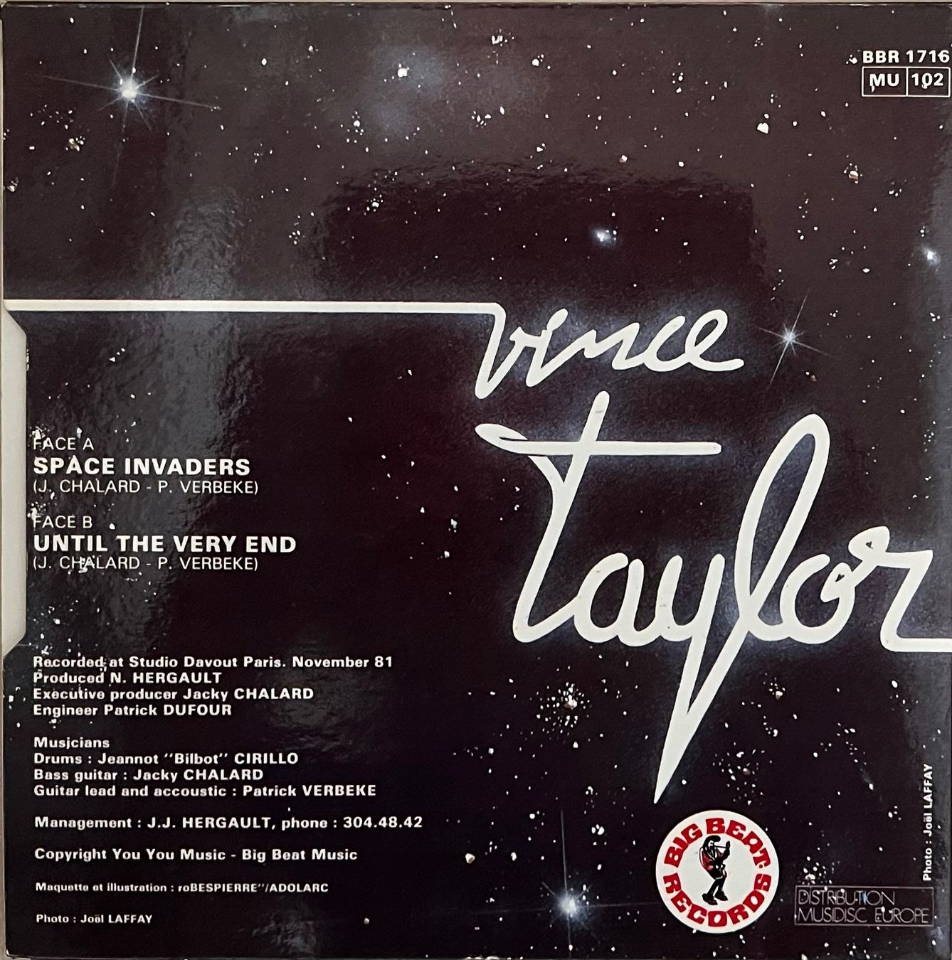 Dischi in vinile: VINCE TAYLOR - SPACE INVADERS / UNTIL THE VERY END – Usato da Bussigny venduto da vinyl-pas-cher 1