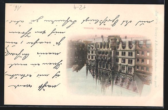 Cartoline postali: AK München, Private Stadtpost, Rathaus – Usato da Berlin venduto da bartko-reher 1