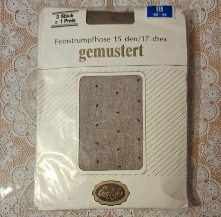 Eurobella 3er Pack 15den Strumpfhose Gr.L Graphit gepunktet