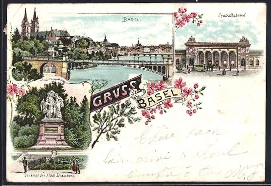 Cartes postales: Litho Basel, Centralbahnhof, Denkmal der – D'occasion à Berlin par bartko-reher