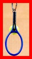 Schlüsselanhänger Tennisschläger BLAU Racket Wimbledon Netz
