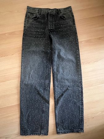 Jeans noir avec strass, ZARA, taille 36