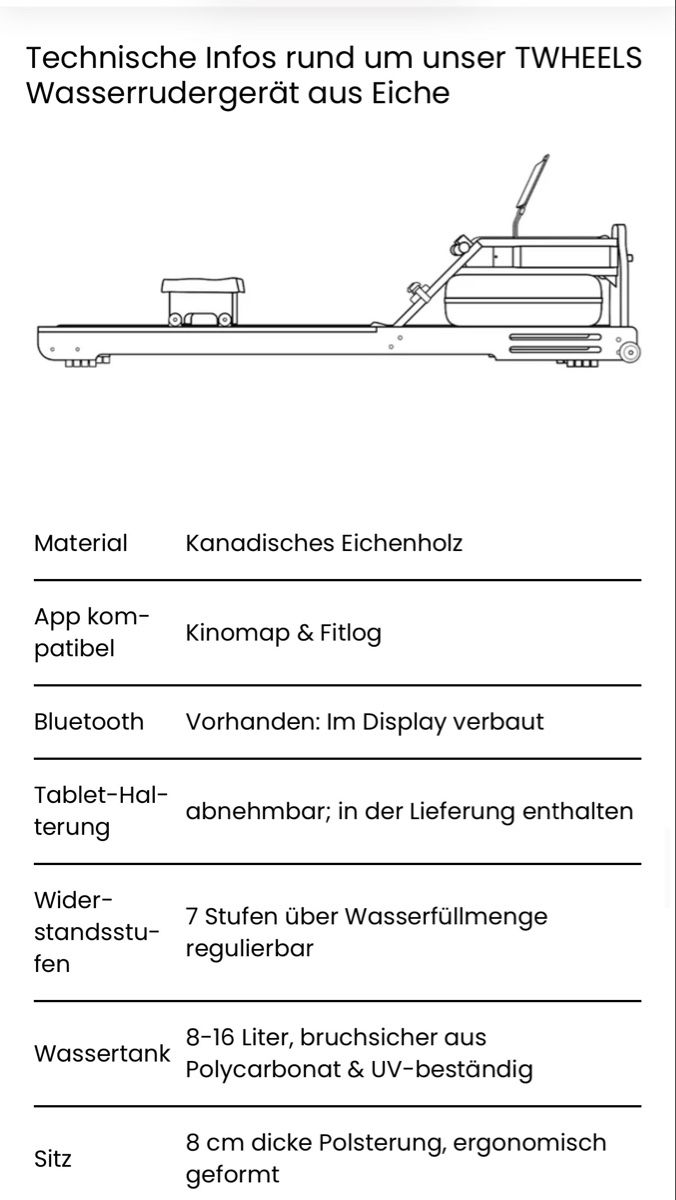 Vélos d'appartement: TWHEELS Rudergerät  – Neuf (Voir description) à Möhlin par ottejo1 4