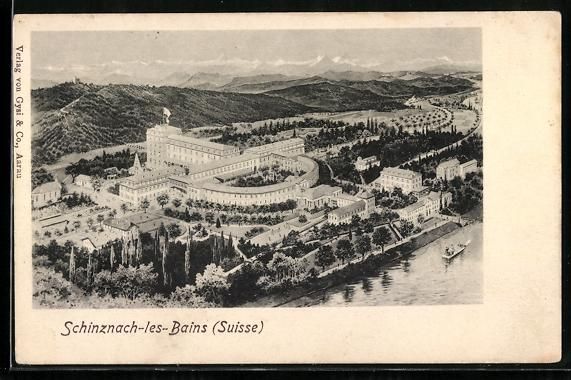 Cartoline postali: Schinznach-les-Bains, Totalansicht mit B – Usato da Berlin venduto da bartko-reher