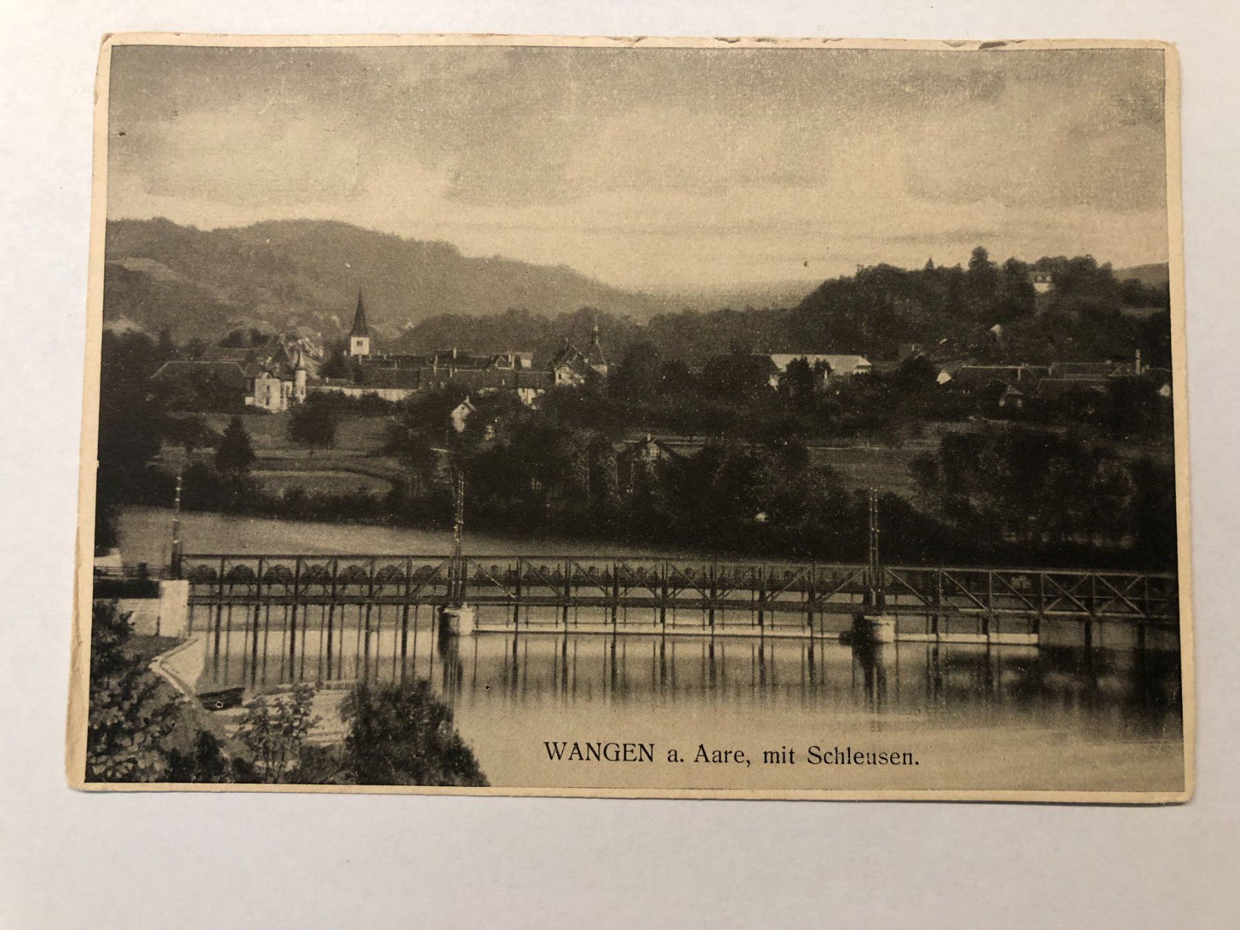 Cartoline postali: Ansichtskarte Wangen a. Aare, mit Schleusen, 1938 – Usato da Pfäffikon ZH venduto da Waltoversand