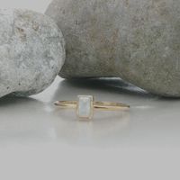 Ring 925 Sterling Silber mit Mondstein Grösse 54