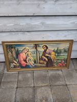 Antikes Bild Jesus Heilige Familie im Goldrahmen!
