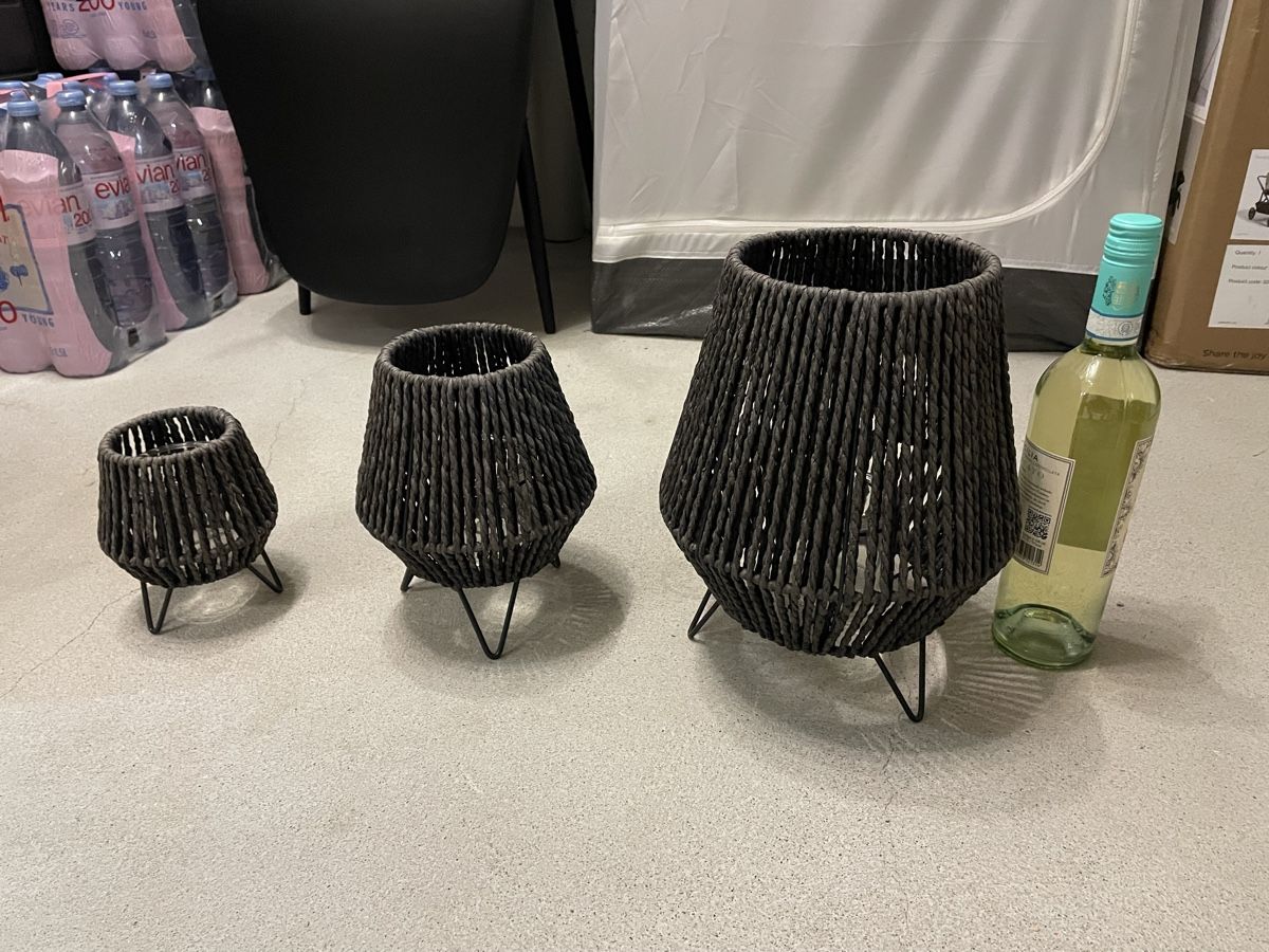Portacandele: Dekorative Windlichter, 3er Set, Anthrazit, Neuwertig – Nuovo (secondo la descrizione) da Dietikon venduto da Cile5340