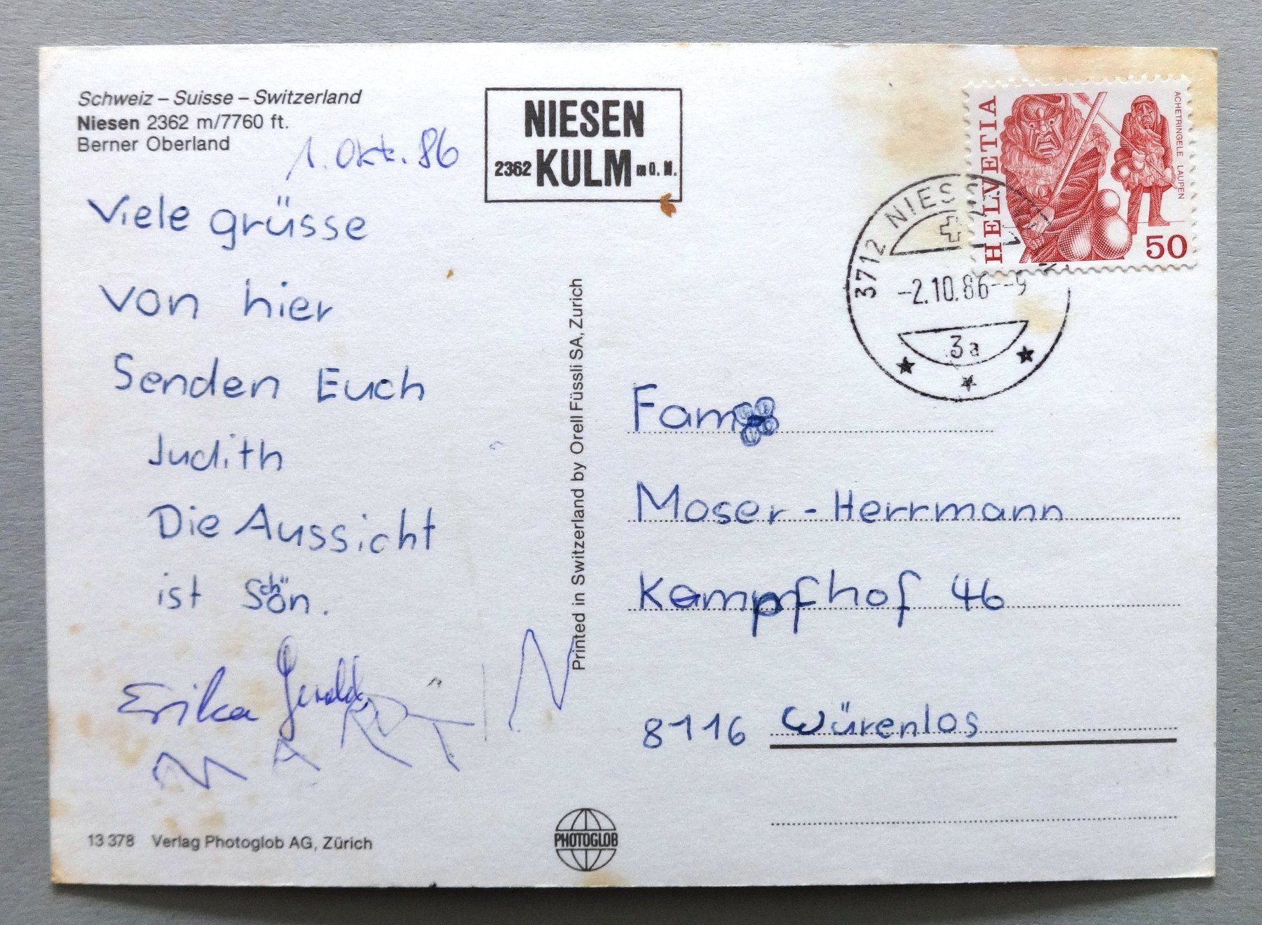 Cartes postales: Niesen 2362 m, Berner Oberland – Défectueux à Fétigny par Billy2miny 1