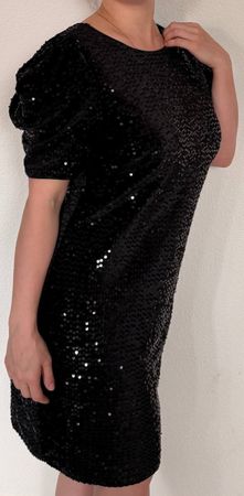 Damen Abendkleid Schwarz mit Pailletten