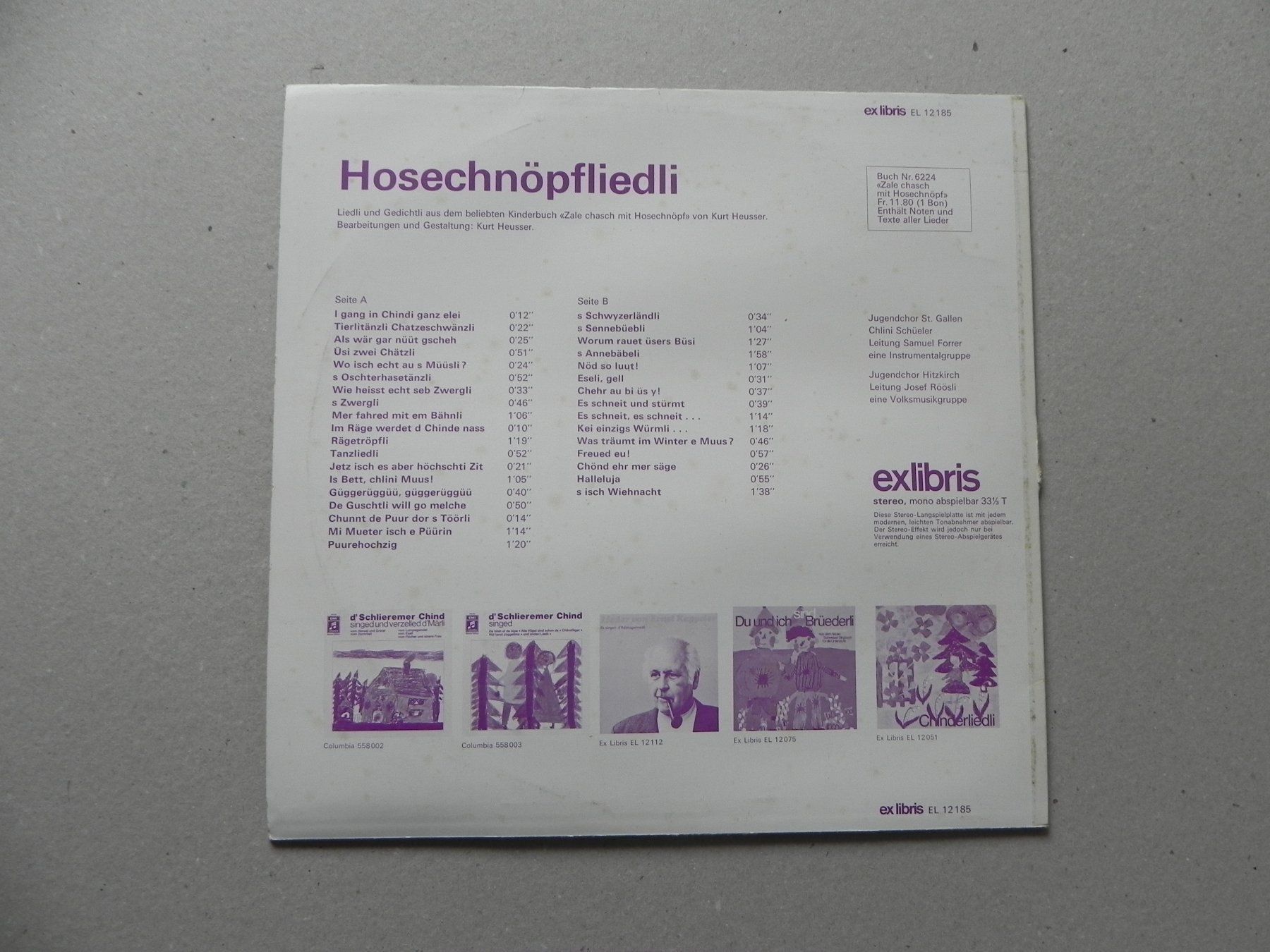 Schallplatten: LP CH Mundart Kinder Lieder & Gedichte – Gebraucht aus Siebnen von krimsie 1