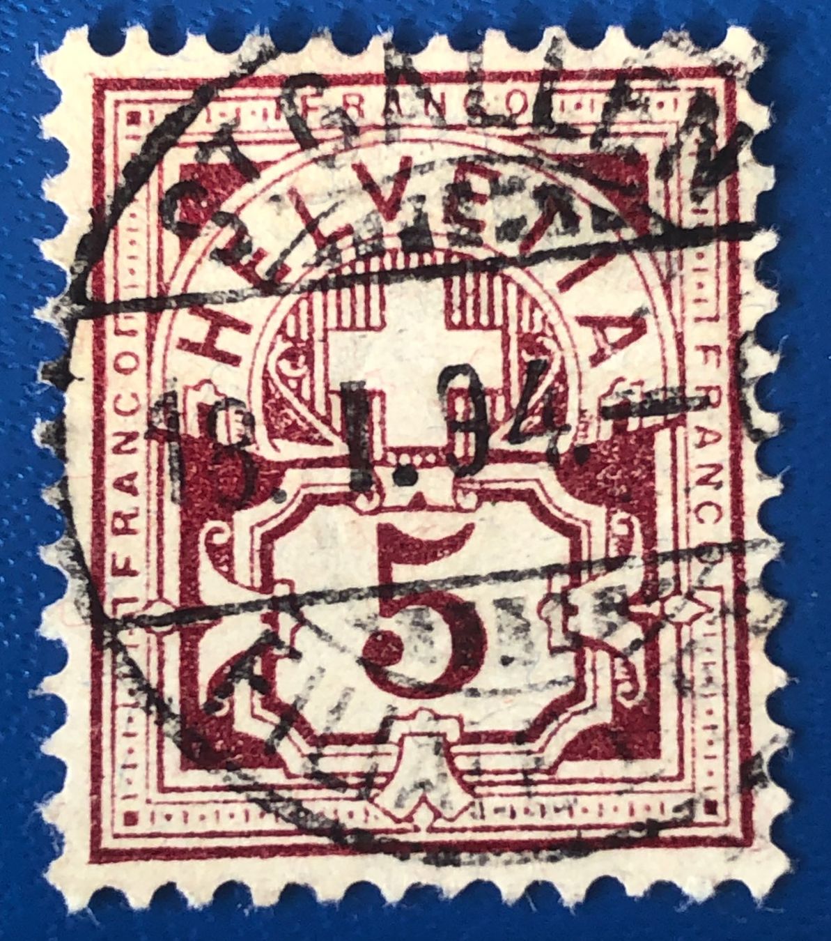 Tutti i francobolli: Ziffermuster mit Vollstempel     – Usato da Aarau venduto da Billa007