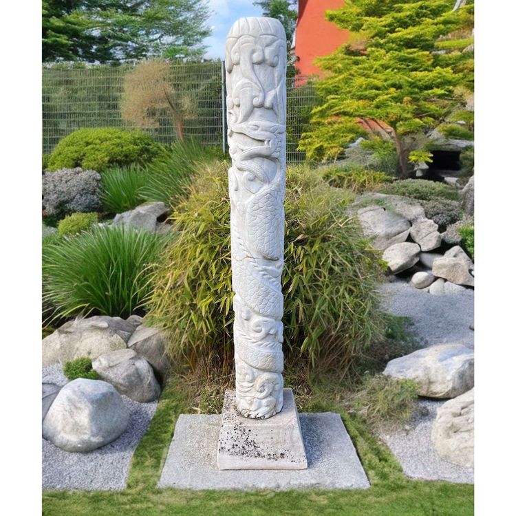 Garten Stele Drachen Skulptur Marmorstein, restauriert Kaufen auf Ricardo