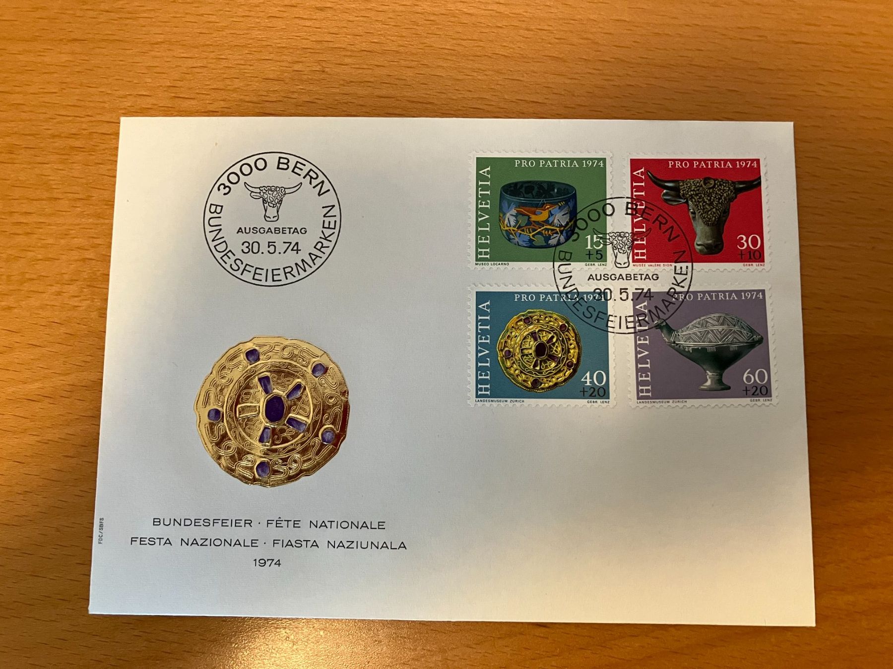 Tutti i francobolli: CH FDC Pro Patria Satz 1974 – Usato da Koblenz venduto da Markenhimmel